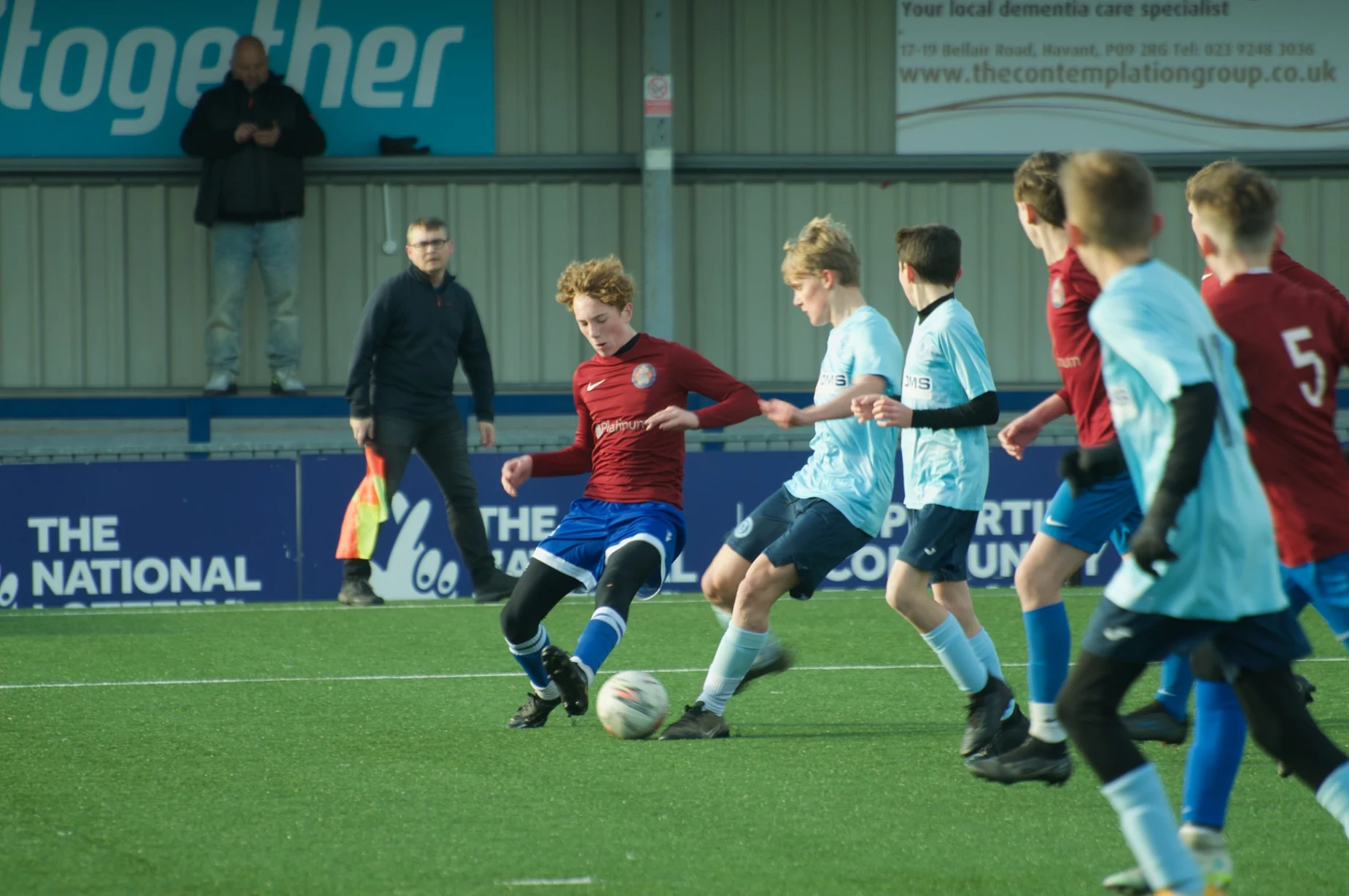 Louie Viccars taking a shot in football match